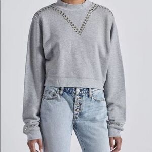 CURRENT/ ELLIOTT NWT The Message Gray Sweatshirt  XSMALL